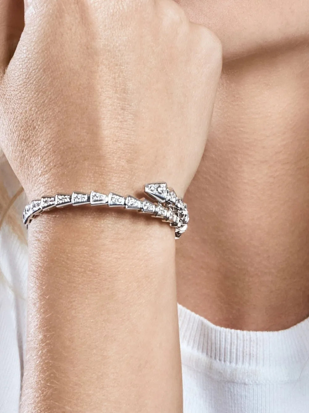 Bracelet Serpenti Viper <br> Oro blanco 18k, diamante 2,80 ct