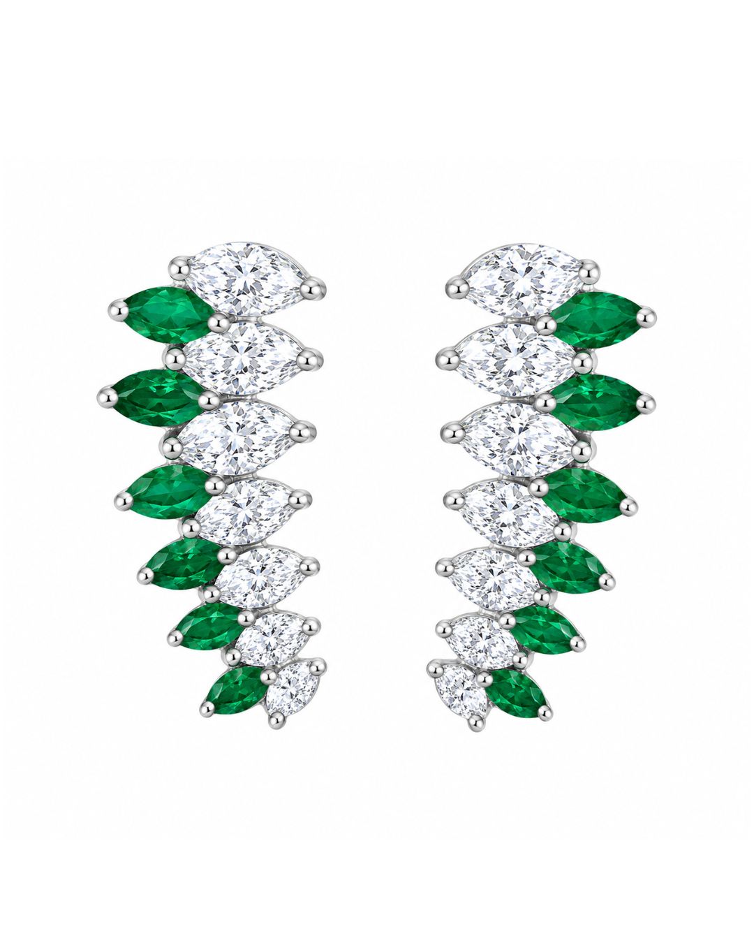 Aro Espiga Vintage <br> Diamantes y esmeralda 6,4GR - 3CT