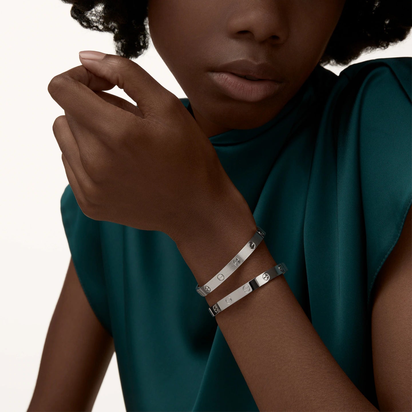 Pulsera LOVE cierre con tornillo - Oro Blanco