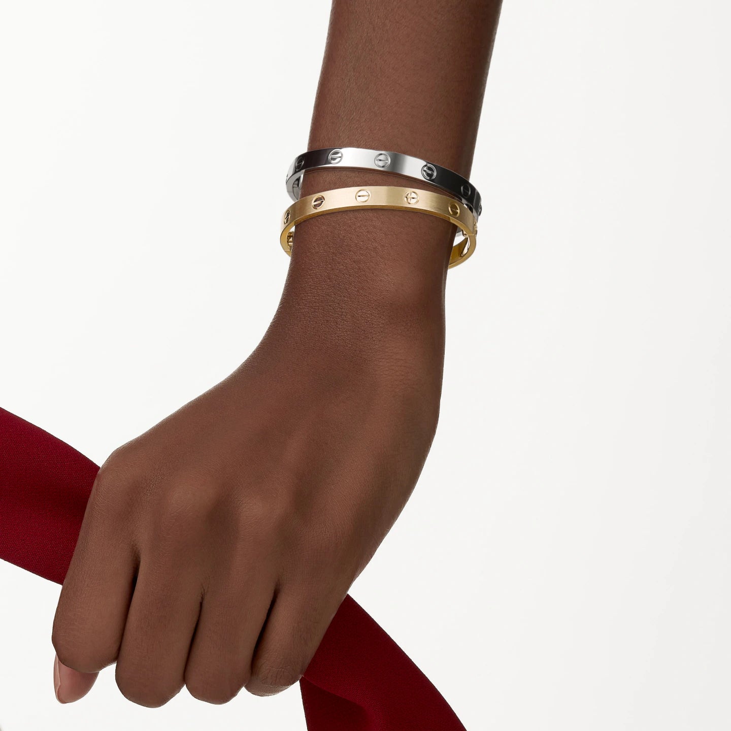 Pulsera LOVE cierre con tornillo - Oro Blanco